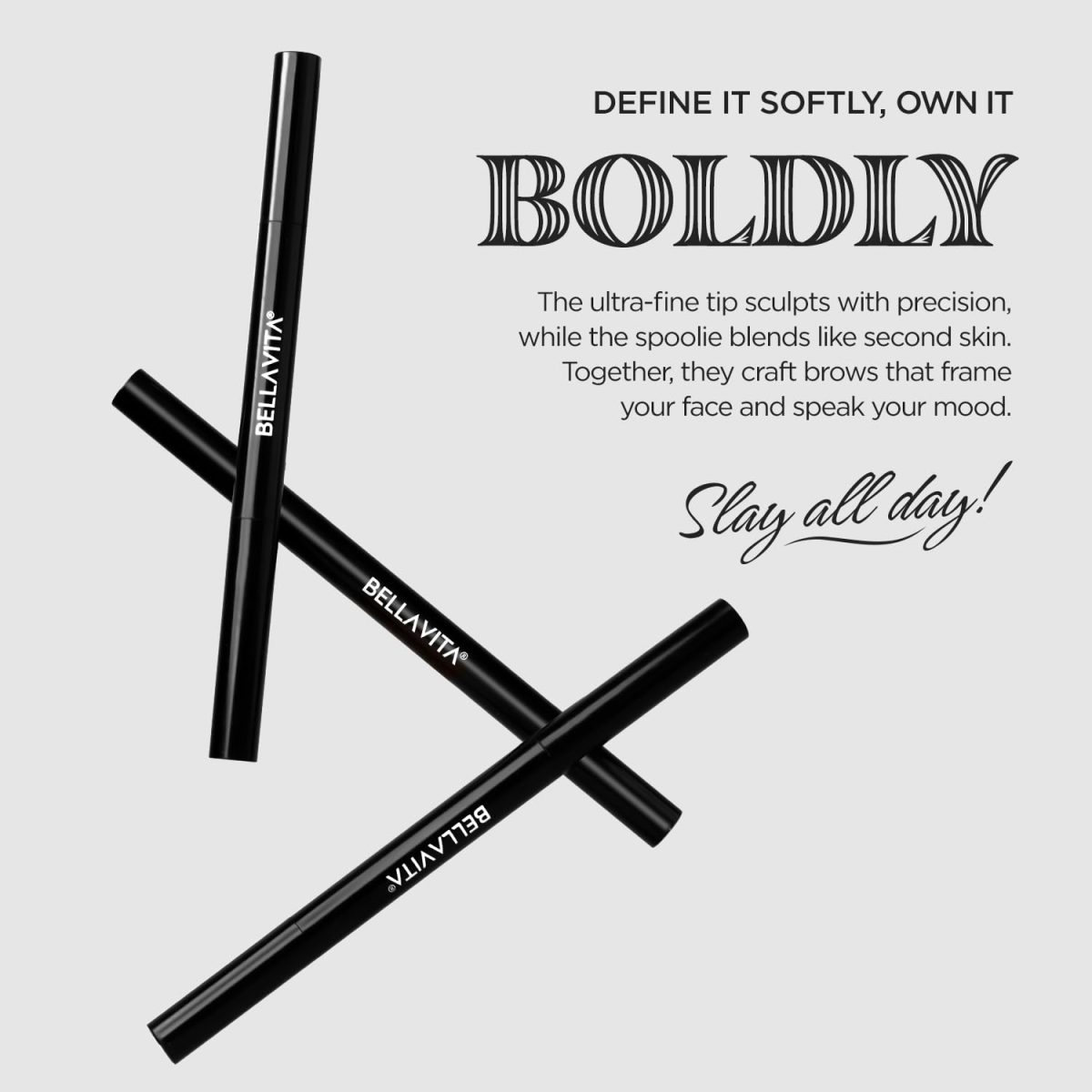BELLAVITA Brow Boss Eyebrow Pencil | Ultra-Fine Precision Tip | Built-In Spoolie | Smudge-Proof & Buildable Formula | Clean Beauty | Black Coffee| 0.04g - Image 3