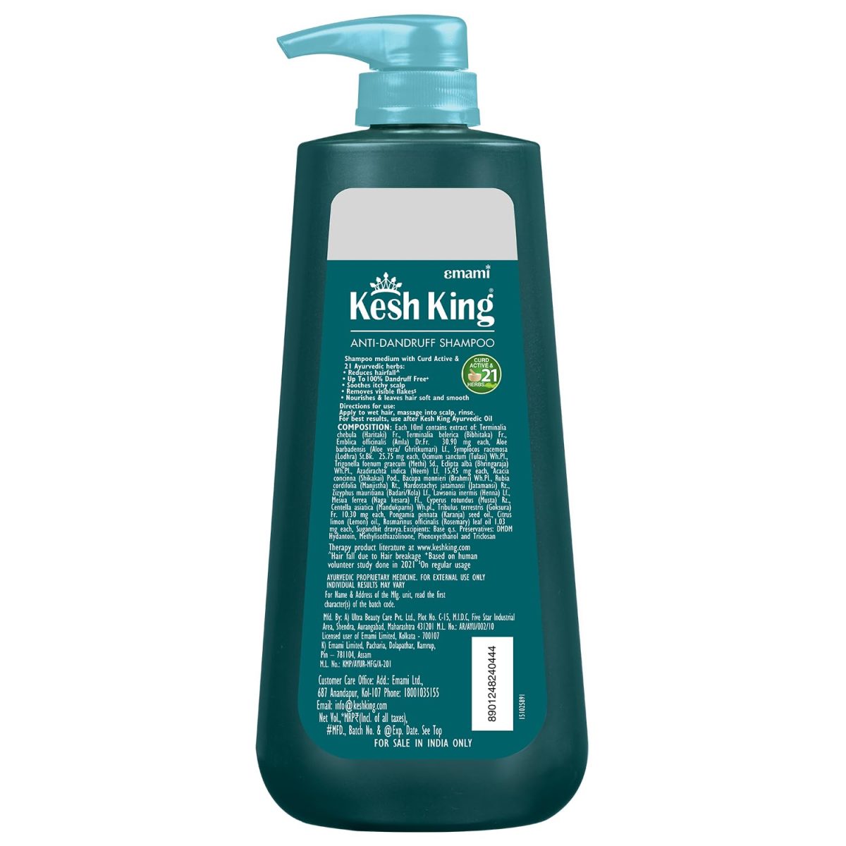 Kesh King Ayurvedic Anti-Dandruff Shampoo | Reduces hair fall | Soothes itchy scalp | No Paraben & No Silicon | 21 natural ingredients | Enriched with curd, lemon & neem | 600 ml - Image 8