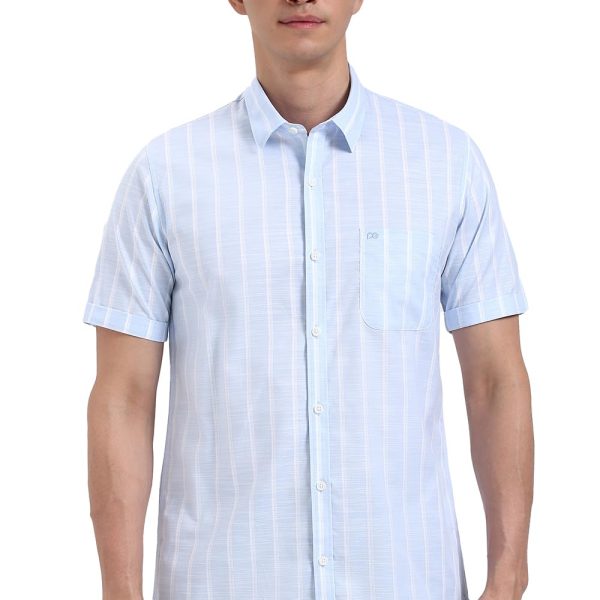 Peter England Men Cotton Regular Casual Half Sleeve Shirt
