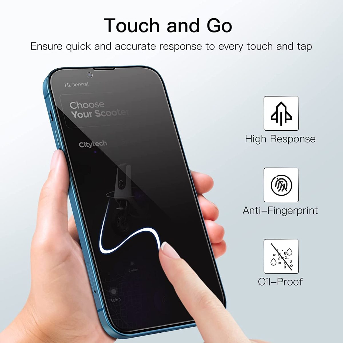 OpenTech® Privacy Tempered Glass Screen Protector Compatible for iPhone 13/13 Pro / 14 / 16e (6.1 Inches) with Edge to Edge Coverage and Easy Installation kit - Image 5
