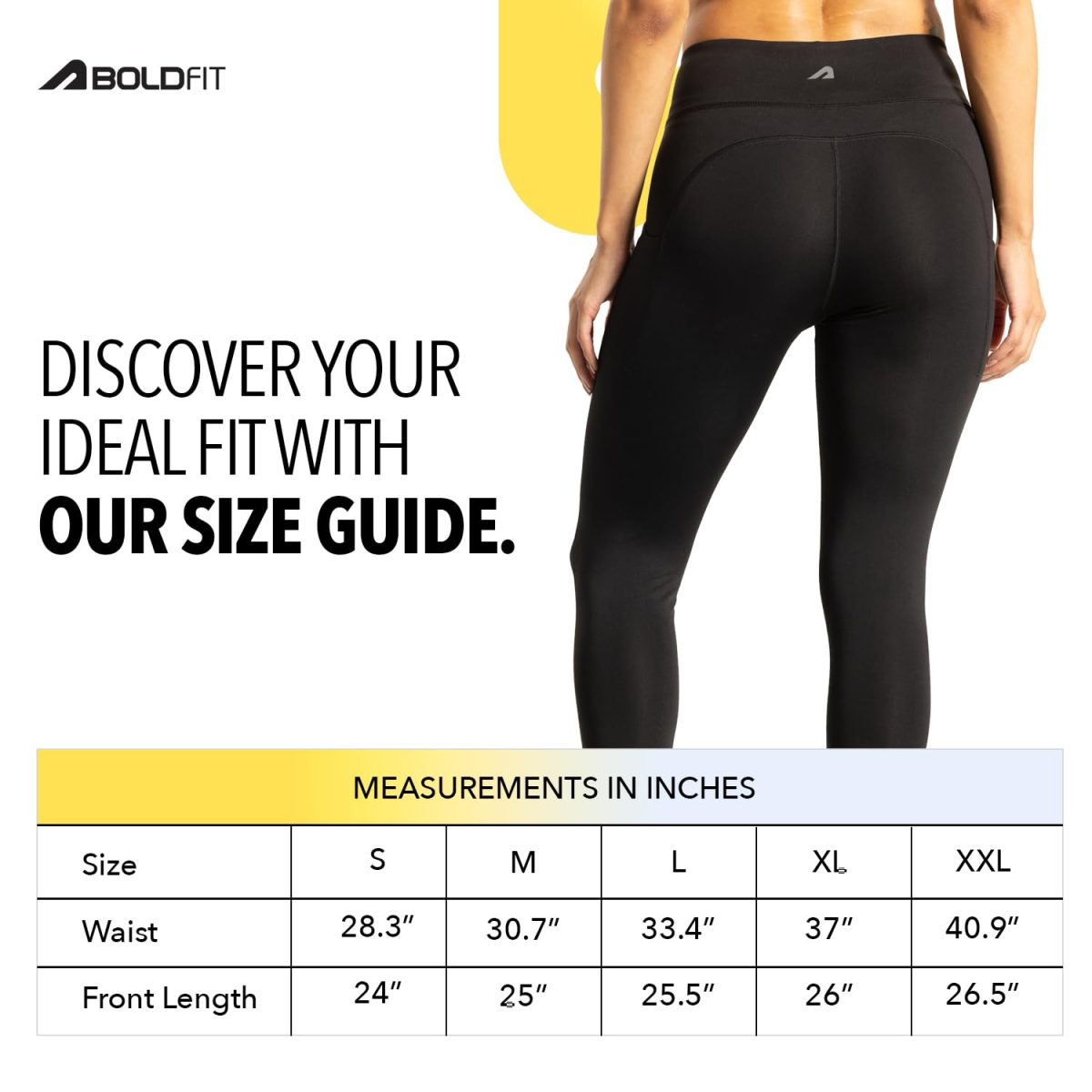 Boldfit Mid-Rise Ankle-Length Gym Leggings for Women – Breathable, Stretchy Polyster Yoga Pants, Sweat-Wicking, Non-See-Through Activewear, Workout Tights Jeggings with Pockets-Black - Image 3