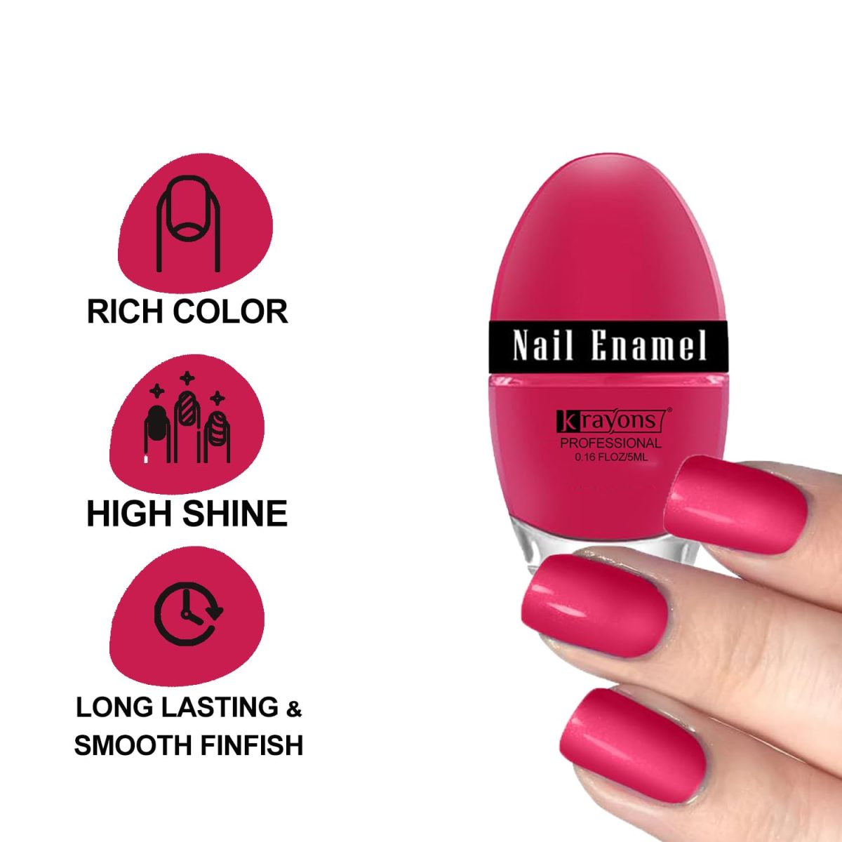 Krayons Professional Glossy Nail Paint, 5ml Each, Pack of 12 (Combo-2) - Image 7