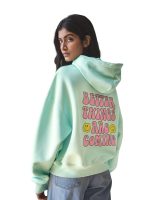 Fflirtygo Womens Fleece Sweatshirt Hoodie Turquoise Color What Goes Around Comes Around Printed