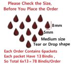 Vama Fashions Tear Drop Small Velvet Tilak Bindi for Women Maroon Bindis for Ladies - Image 5
