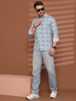 Majestic Man Comfort Slim Fit Pure Cotton Checked Casual Shirt - Image 4