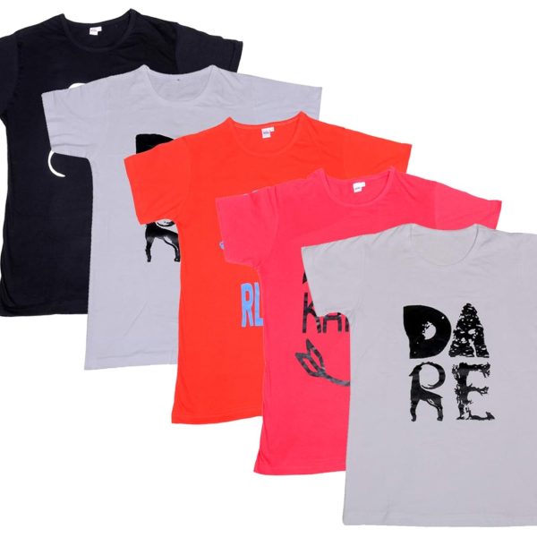 IndiWeaves Boys Combo Pack of Cotton Printed T-Shirts (White/Meganta/red/White/Black_10-11 Years) Pack of 5
