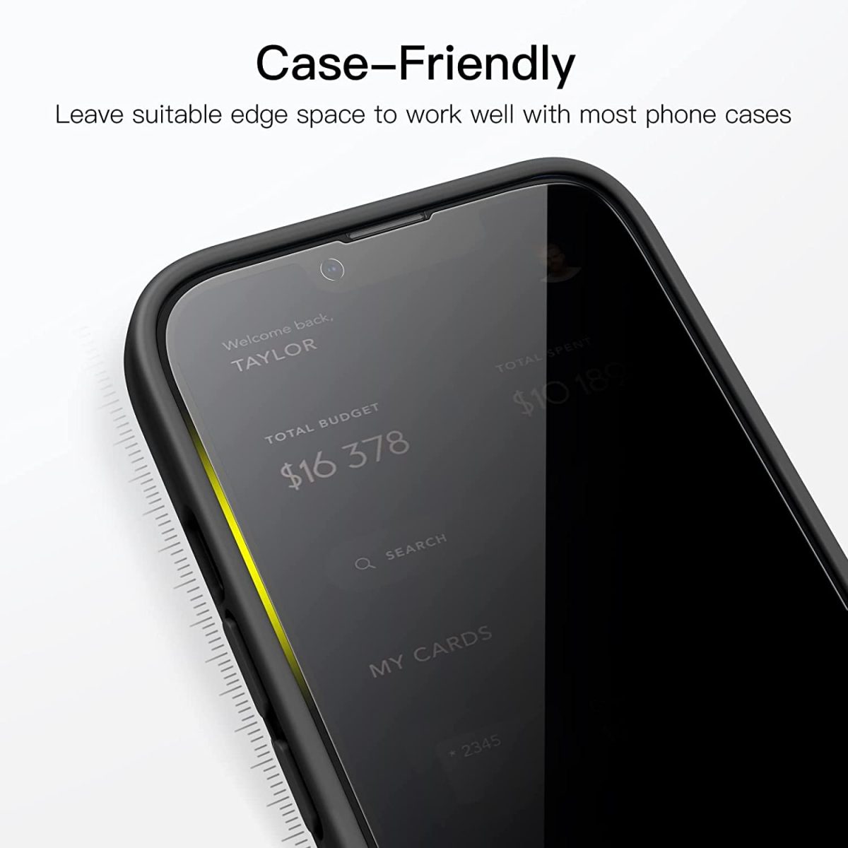 OpenTech® Privacy Tempered Glass Screen Protector Compatible for iPhone 13/13 Pro / 14 / 16e (6.1 Inches) with Edge to Edge Coverage and Easy Installation kit - Image 6