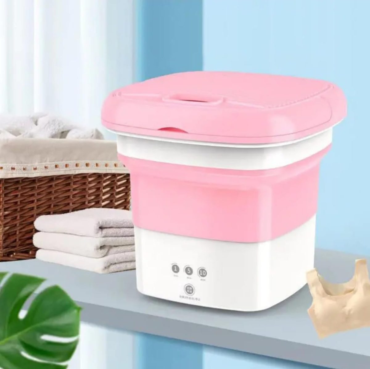 Gurjas Fancy Kitchen 0.8Kg Portable Foldable Mini Top Loading Washing Machine with Spinner and Dryer for Baby Clothes Semi Automatic Bucket Washer with Modes for Travel, Home & Multipurpose - Image 3