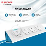 Anchor by Panasonic 4 Way Extension Board Socket with Single Switch | 4 Way Socket with 1.5 Mtr Extension Cord | Multi Plug Socket for Home Wall, Office (22061) - Image 3