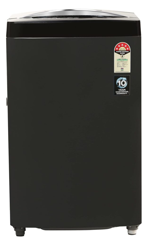 Godrej 7.5 Kg 5 Star In Built Heater With Germshield Technology Fully-Automatic Top Load Washing Machine (WTEON MGNS 75 5.0 FDTG MTBK, Metallic Black, With Toughened Glass lid)