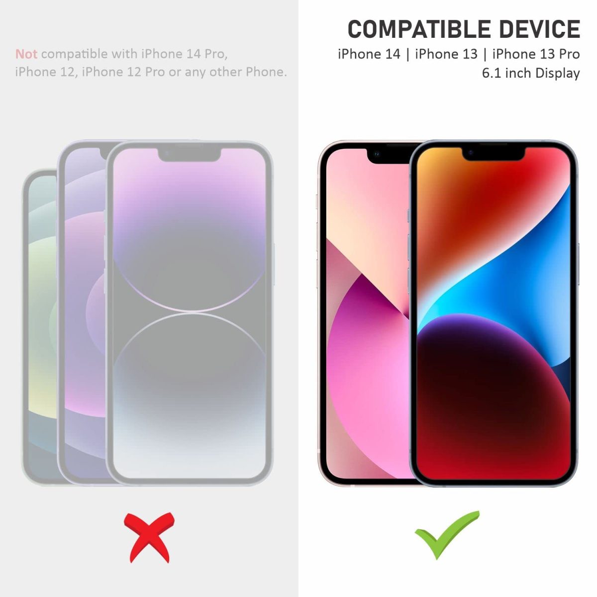 OpenTech® Privacy Tempered Glass Screen Protector Compatible for iPhone 13/13 Pro / 14 / 16e (6.1 Inches) with Edge to Edge Coverage and Easy Installation kit - Image 2