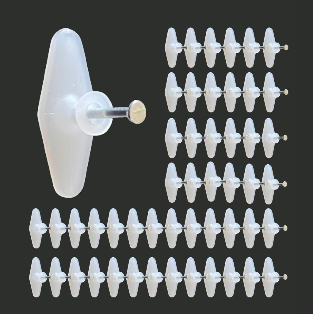 Jinka Nails (Regular Size, 50 Pieces) Wall Hooks for Photo Frames, Clocks, Mirrors, Keys, Decorative Items, etc. Holds Upto 3 Kgs. Wall Hooks for Hanging Strong - 50 Pieces Packet.