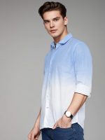 IndoPrimo Men's Cotton Shirt with Full Sleeves Spread Collar Classic Style Solid Pattern Regular Fit and Standard Length - Image 2
