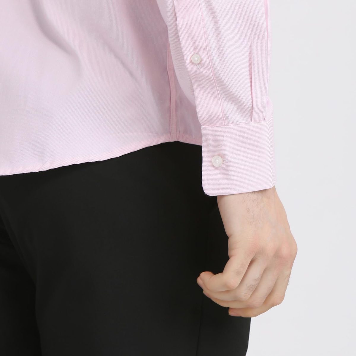 Park Avenue Men Slim Fit Structure Pattern Poly Cotton Blend Semi Cutaway Collar Full Sleeve Formal Shirt - Image 7