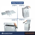 Homestrap 75 LTR Foldable Laundry Basket | Printed Laundry Bag with Lid Front Handle | Non-Woven Toy Organiser | Washing Cloth Laundry Bin(Grey)(Polypropylene) - Image 5