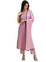 MOKOSH Women's Solid Poly Cotton Kurta Pant with Dupatta Set