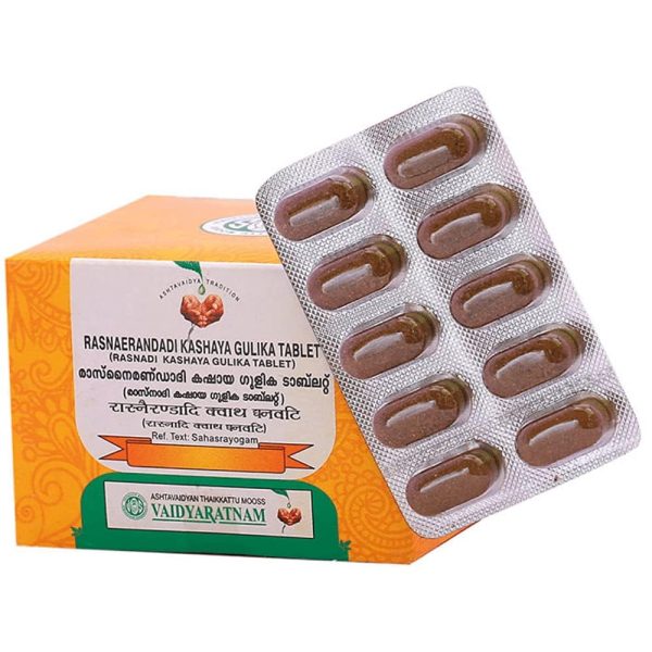 AYUSHMEDI - YOUR HEALTH OUR MEDICINE Vaidyaratnam Rasnaerandadi Kashaya Gulika 100 Tablets Ayurvedic Products VRASNKGT100TAB_1