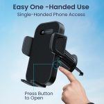 Portronics Clamp Y Adjustable Air Vent Smartphones Mobile Holder for Car with 360° Rotational, One Click Release Button, Compatible with 4.8 to 6.8 inch Devices(Black) - Image 5