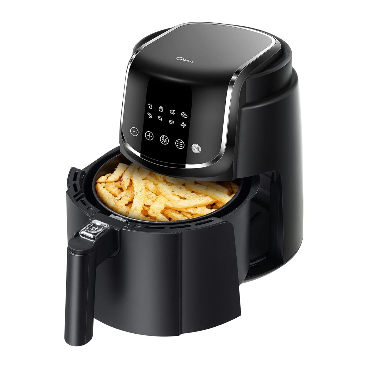 Midea 5L Air Fryer | 1500W Power | Digital display with 8 preset menu settings | Crisp Frying, Grill, Roast, Steam & Bake | Auto Cut-Off | 90% Less Oil | Non Stick Coating & Crisper Basket - Image 2