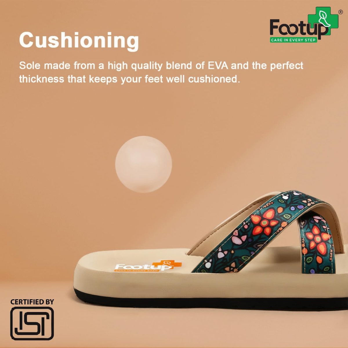 FOOT UP Women’s Ethnic Floral Comfort Sandals | Soft Cushioned EVA Footbed with Stylish Printed Straps & Anti-Skid Sole – Lightweight Everyday Wear Slippers for Casual & Outdoor Use - Image 7
