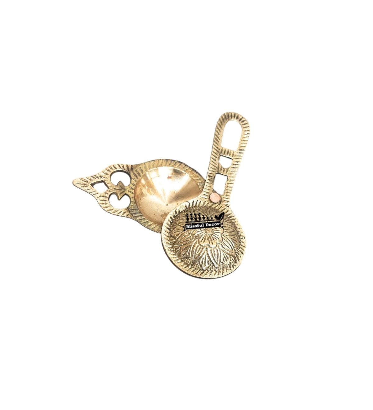 Blissful Decor Brass Kajrota Kajal Dani,Brass kajal Pati Storage Unit Handmade traditional Kajrota kajol kohl box Kajallata Kajaldani for New Born Baby - Gold, 13 x 5 x 2 Centimeters small - Image 7