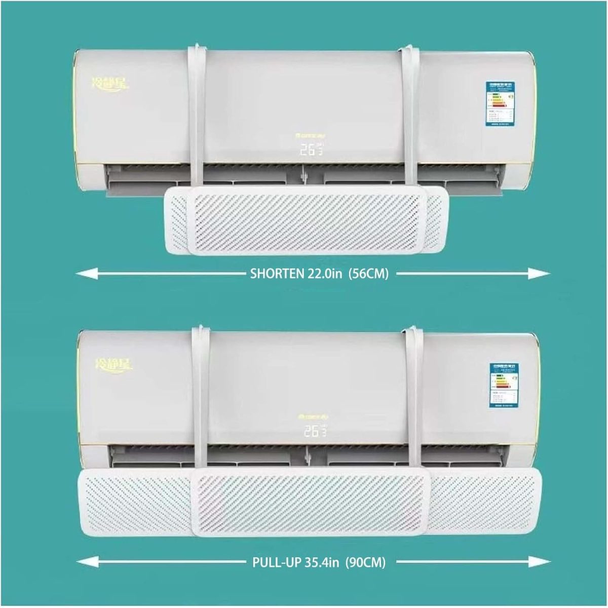 GLIVE (LABEL) Adjustable Air Deflector Air Conditioner Deflector, Adjustable Foldable Confinement Air Deflector Outlet Air Wing Air Cooled Baffle Wind Direction Telescopic Air Deflector - Image 3