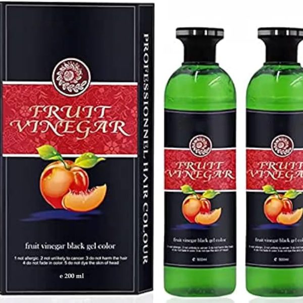 Fruit Vinegar Hair Dye Color for Both Men, Women, Natural & Ammonia Free Color Dye (Black, A/B 100 Ml) (Natural, 1)