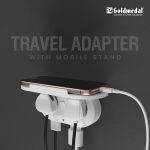 Goldmedal Wall-E-3 Pin Plug Travel Adaptor with Mobile Stand | Universal Sockets | Multiplug for Home & Office Appliances | Supports 2-Pin & 3-Pin Plugs (Pack of 1) - White - Image 4