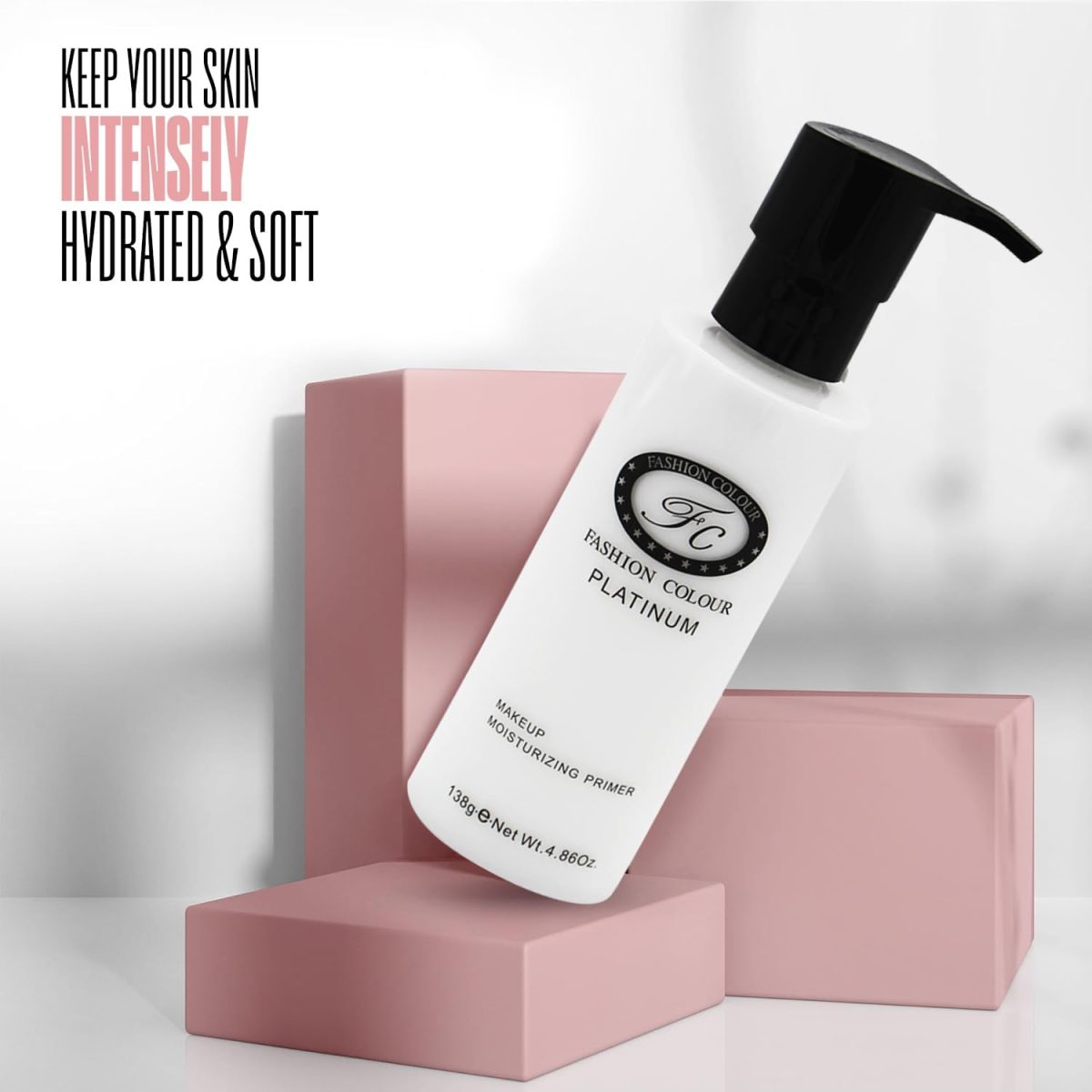 FASHION COLOUR Platinum Makeup Moisturizing Primer | Skin-Hydrating & Moisturising | Oil-Free Formula | Weightless Texture for Flawless Base | Smooth & Long Lasting Makeup | Winter Essential | 135ml - Image 2