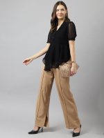 KERI PERRY Women's Georgette Solid Flared Western Regular Fit Top|Winter Top|Western Top| Top for Women|Latest Women Top|Trendy Women Top|New Launched - Image 4