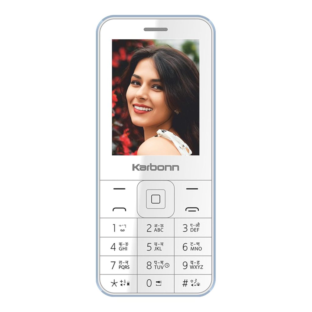 Karbonn KPhone1 | 6.1cm (2.4) Bright Screen | 1400mAh | BT Video Player & Video Recorder | Digital Camera | Dual SIM | FM Radio with Recording | Ice Blue