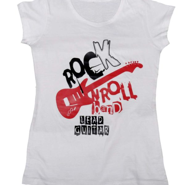 IndiWeaves Girls Cotton Half Sleeve Printed T-Shirt (White1,9-10 Years)