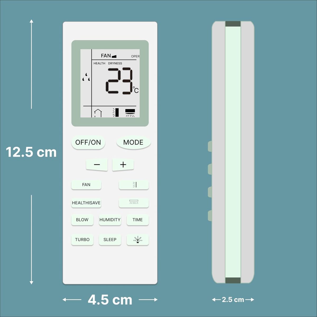Zieva Compatible For Onida Ac Remote Replacement For 1, 1.5, 2 Ton Split/Window Air Conditioner - Please Match The Original Remote (Ac 18),White - Image 6