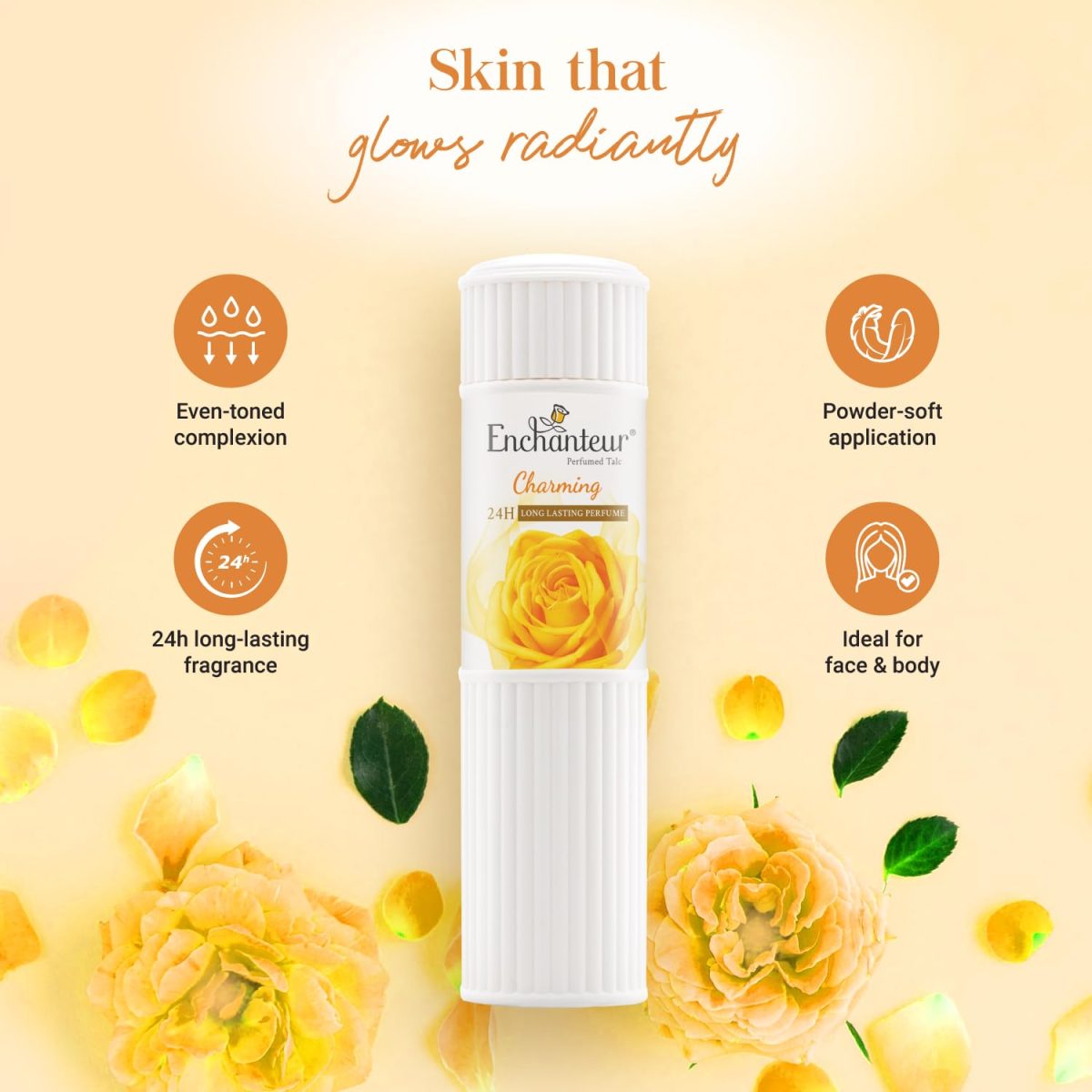 Enchanteur Charming Perfumed Talc Powder for Women, 250g with Roses, Muguets & Cedarwood Extracts, Pack of 1, 250 gms - Image 7