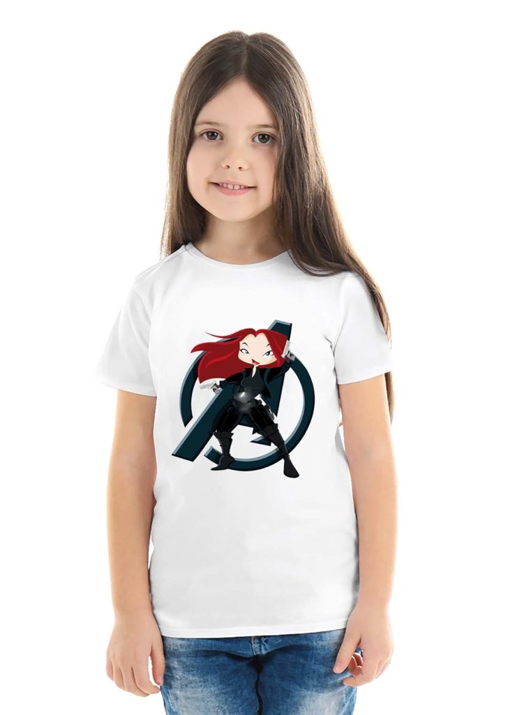 FancyDressWale Black Superhero T Shirt for Girls