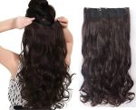 Pema Hair Extensions And Wigs Women's Brown Curly/Wavy Hair Extensions (Brown, 24 Inch)