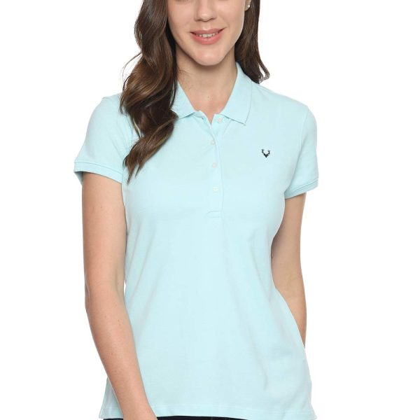 Allen Solly Women Synthetic Solid Regular Fit T-Shirt