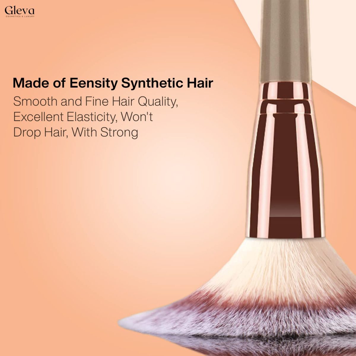 Gleva Multipurpose Kabuki Makeup Brush Dual-Ended Foundation Brush Concealer Brush Flawless Brush Ideal for Liquid Foundation, Cream, Powder, Blending, Buffing, Concealer (Brown) - Image 2