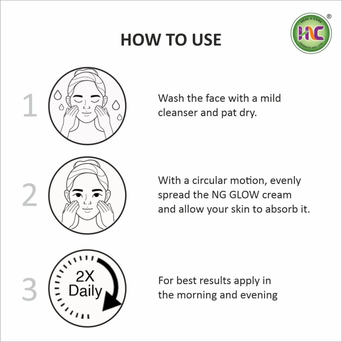 Heal N Cure NG Glow Cream - Enriched With Kojic Acid &Glycolic Acid | Anti-melasma & Anti Pigmentation Cream. Helps To Remove Acne Scar, Dark/Age Spots, Blemishes and Uneven Skin Tone-20GM - Image 8