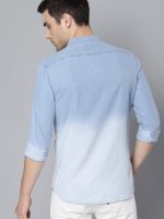 Dennis Lingo Men's Cotton Full Sleeves Cotton Denim Solid Casual Shirt with Mandarin Collar (Light Blue, XL) - Image 5