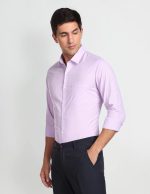 Arrow Men's Solid Full Sleeve Slim Fit Cotton Cutaway Collar on Formal Shirt - Image 3