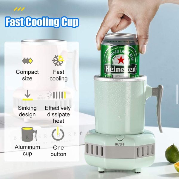 36℉～60℉ Electric Beverage Cup Cooler for Home/Office, Desktop Mini Fridge Quick Cooling Cup Drink Chiller for Beer Juice Milk Coffee
