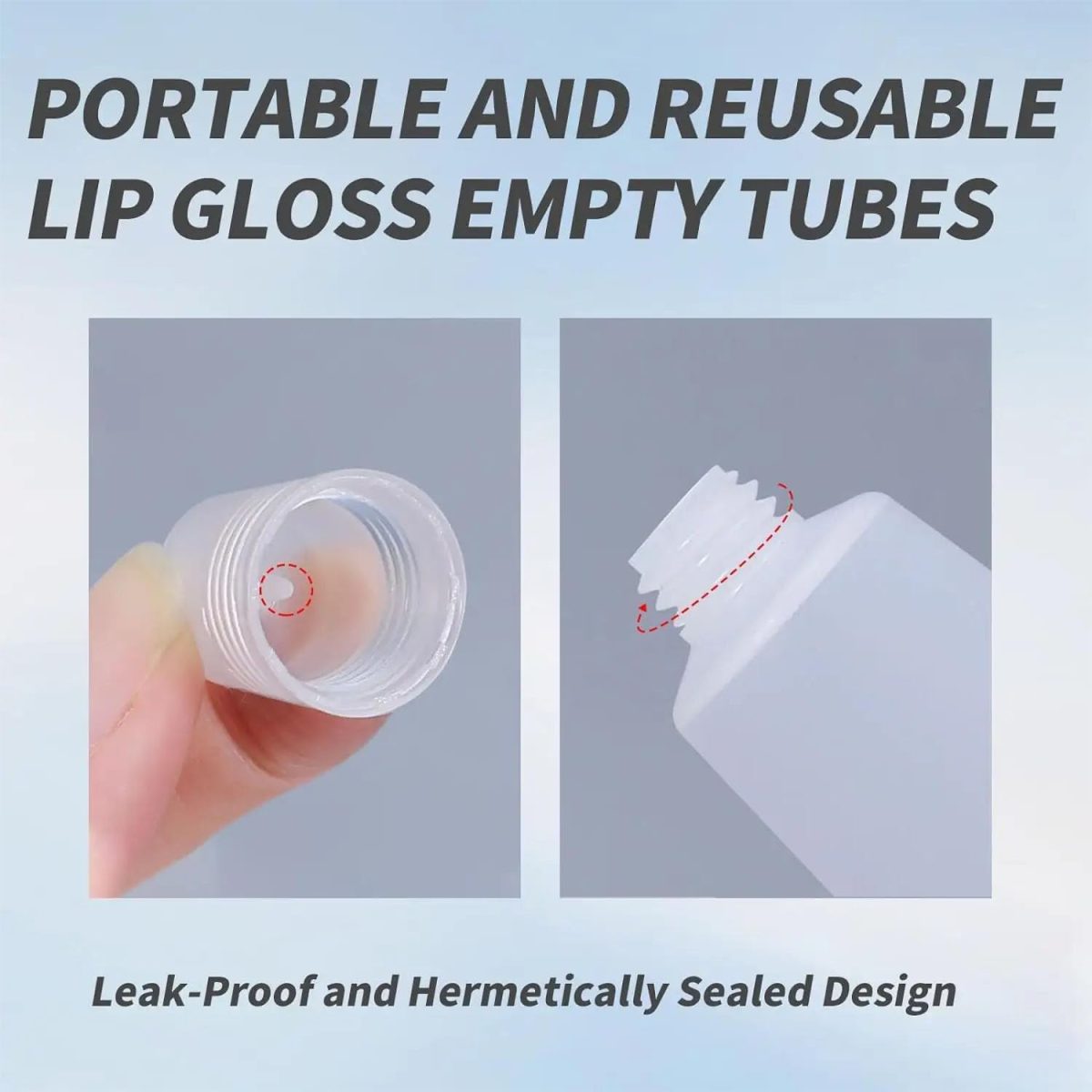 Hunky Dory 4pcs 5ml Transparent Unbreakable Lip Gloss Tubes, Empty Clear Lip Balm Containers Tubes for Cosmetics DIY, Oblique Mouth,Refillable Bottle Cream - Image 2