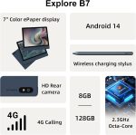Bigme B7 7'' Color ePaper Tablet eReader with 4G Calling, 8GB RAM, 128GB Storage, BT 5.0, WiFi - Blue (Latest 2025 Model) - Image 2
