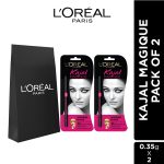 L'Oréal Paris Kajal, Waterproof Eyeliner, 14 Hours of Smudge-Proof Wear, With Vitamin E, Cocoa Butter, Olive Oil Esters and Vitamin C, Magique, Pack of 2, 0.35 + 0.35 gm - Image 2