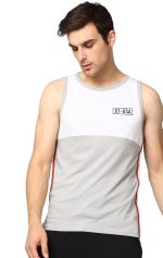 Alan Jones Clothing Men's Cotton Colorblocked Sleeveless Regular Fit T-Shirt