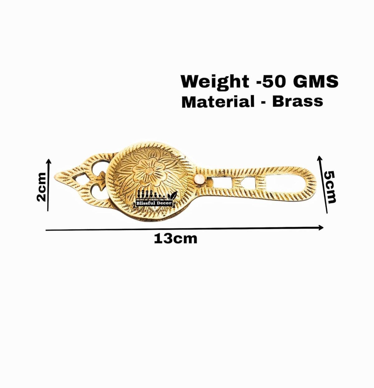 Blissful Decor Brass Kajrota Kajal Dani,Brass kajal Pati Storage Unit Handmade traditional Kajrota kajol kohl box Kajallata Kajaldani for New Born Baby - Gold, 13 x 5 x 2 Centimeters small - Image 3