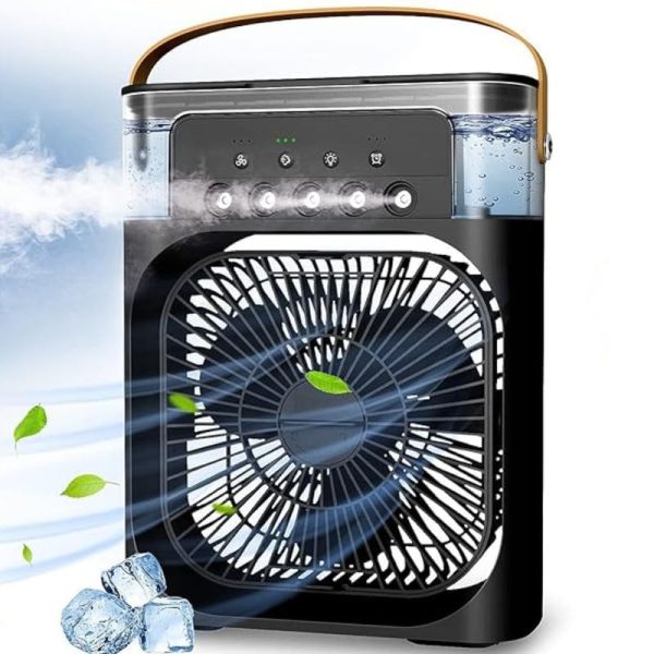 Drumstone (Feel the summer with 15 Years Warranty) Black Portable Air Conditioner Fan. Best this USB-powered mini AC combines a desk fan, and mini cooler with 3-speed modes_Devil 2.0_Multicolor