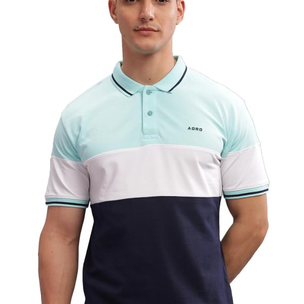 ADRO Men's Regular Fit Polo Tshirt in 100% Cotton Multi Color Polo