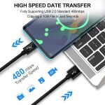 Wayona Type C 3Meter Nylon Braided 65W/3A Fast Charging USB C Long Cable Compatible for Samsung Galaxy S24, S23, S22, iPhone 15 Series, Android Auto, Apple CarPlay (10 FT Pack of 1, Black) - Image 8